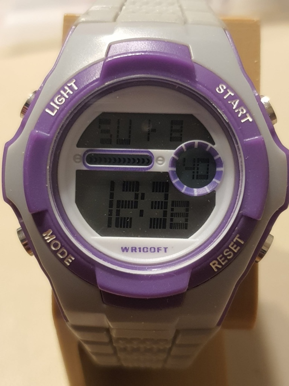 🦋10/$20🦋 FMDJA100A Gray/Purple Digital Alarm Chrono Women's Watch